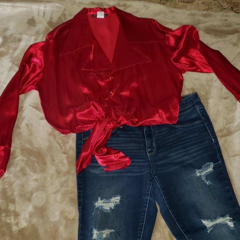 Born in America Silk Crop Blouse